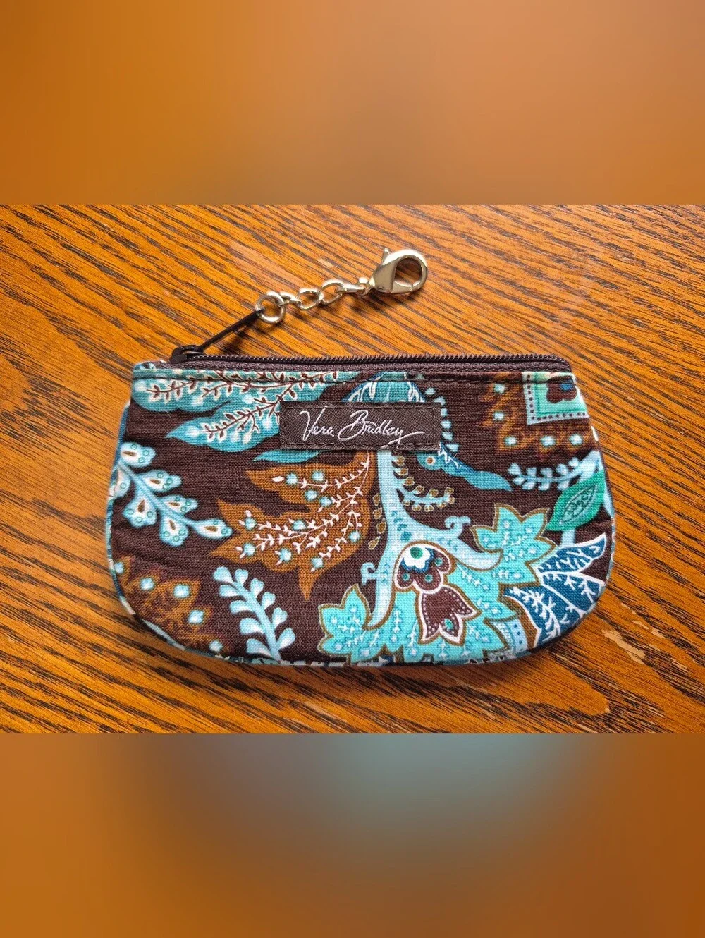 Vera Bradley Java Blue Molly Shoulder Bag With Matching Card Holder Wallet
